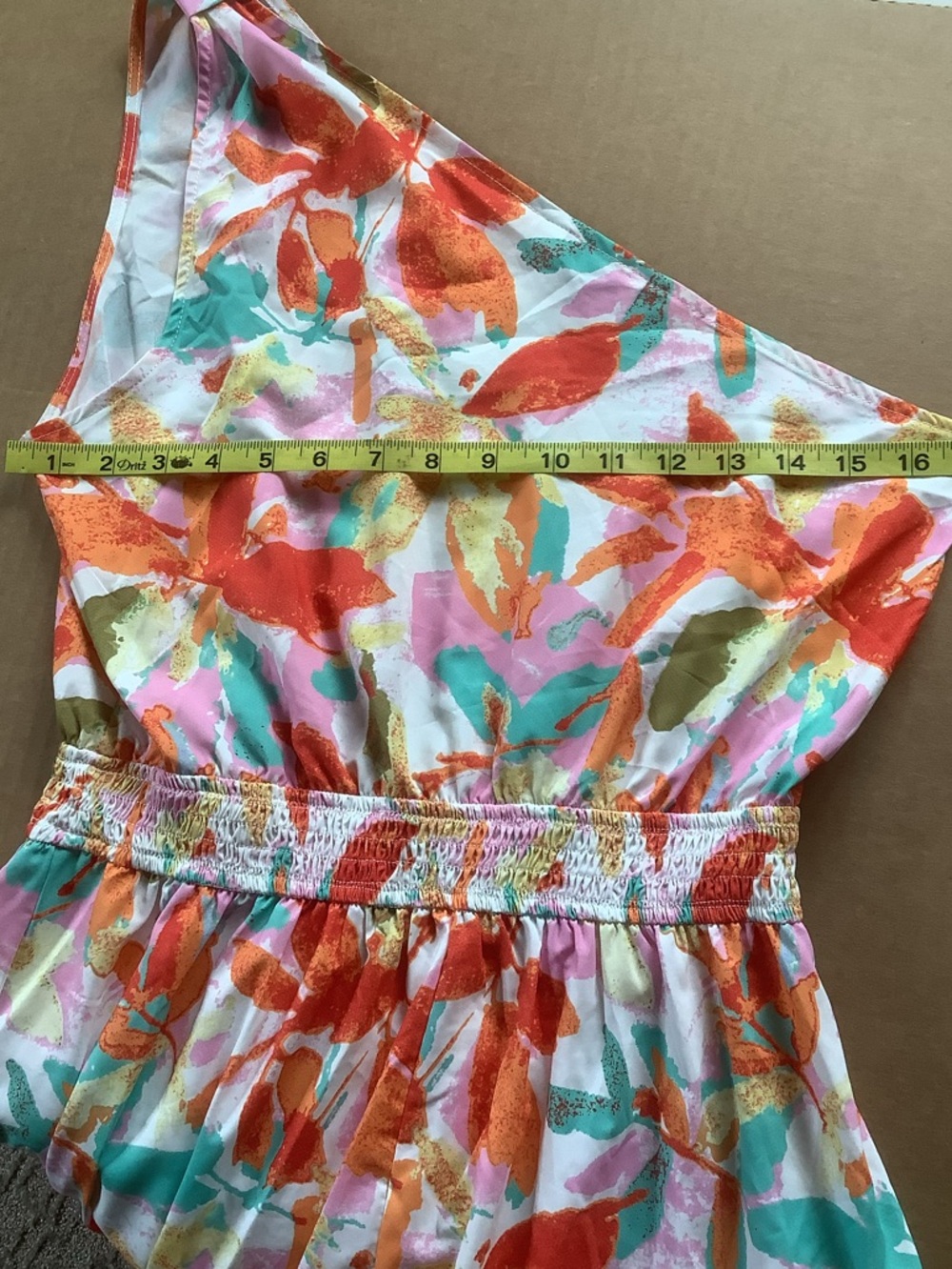 Cupshe One Shoulder Floral Swim Cover Up Dress Ruffle Hem Size M - Picture 7 of 9